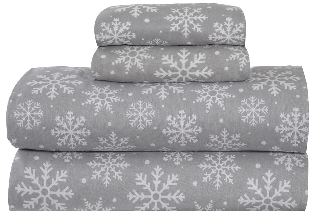 Bliss Casa 4 Piece 100% Cotton Flannel Sheet Set King - High GSM Deep Pockets, Warm Breathable Flannel Sheet Set. Flannel Bed Se