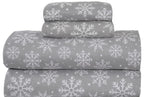 Bliss Casa 4 Piece 100% Cotton Flannel Sheet Set King - High GSM Deep Pockets, Warm Breathable Flannel Sheet Set. Flannel Bed Se