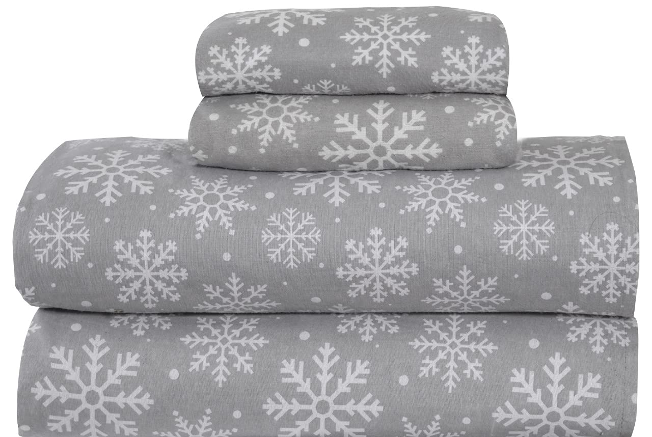 Bliss Casa 4 Piece 100% Cotton Flannel Sheet Set King - High GSM Deep Pockets, Warm Breathable Flannel Sheet Set. Flannel Bed Se