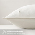 Miulee Linen Pillow Covers 16X16 Inch Cream White ?Decorative Boho Farmhouse? ?Neutral Throw Pillows Pack Of 2 Soft Accent Couch Pillowcases Spring Modern Home Decor For Sofa Cushion Livingroom Bed