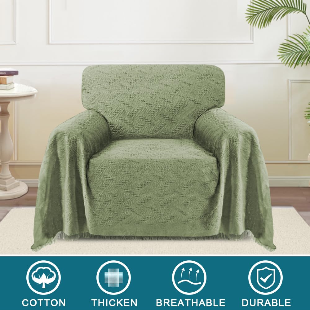 Turquoize Cotton Sofa Cover Couch Cover Sage Couch Protector Sofa Throw Cover For Couches Washable Sectional Sofa Couch Covers F