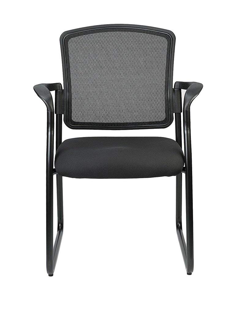 HomeRoots Black Fabric Seat Swivel Adjustable Task Chair Mesh Back Plastic Frame