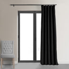 Hpd Half Price Drapes Signature Velvet Thermal Blackout Curtains For Living Room 96 Inch Long (1 Panel) Rod Pocket Insulated Blackout Curtains For Bedroom Window Curtains, 50W X 96L, Warm Black