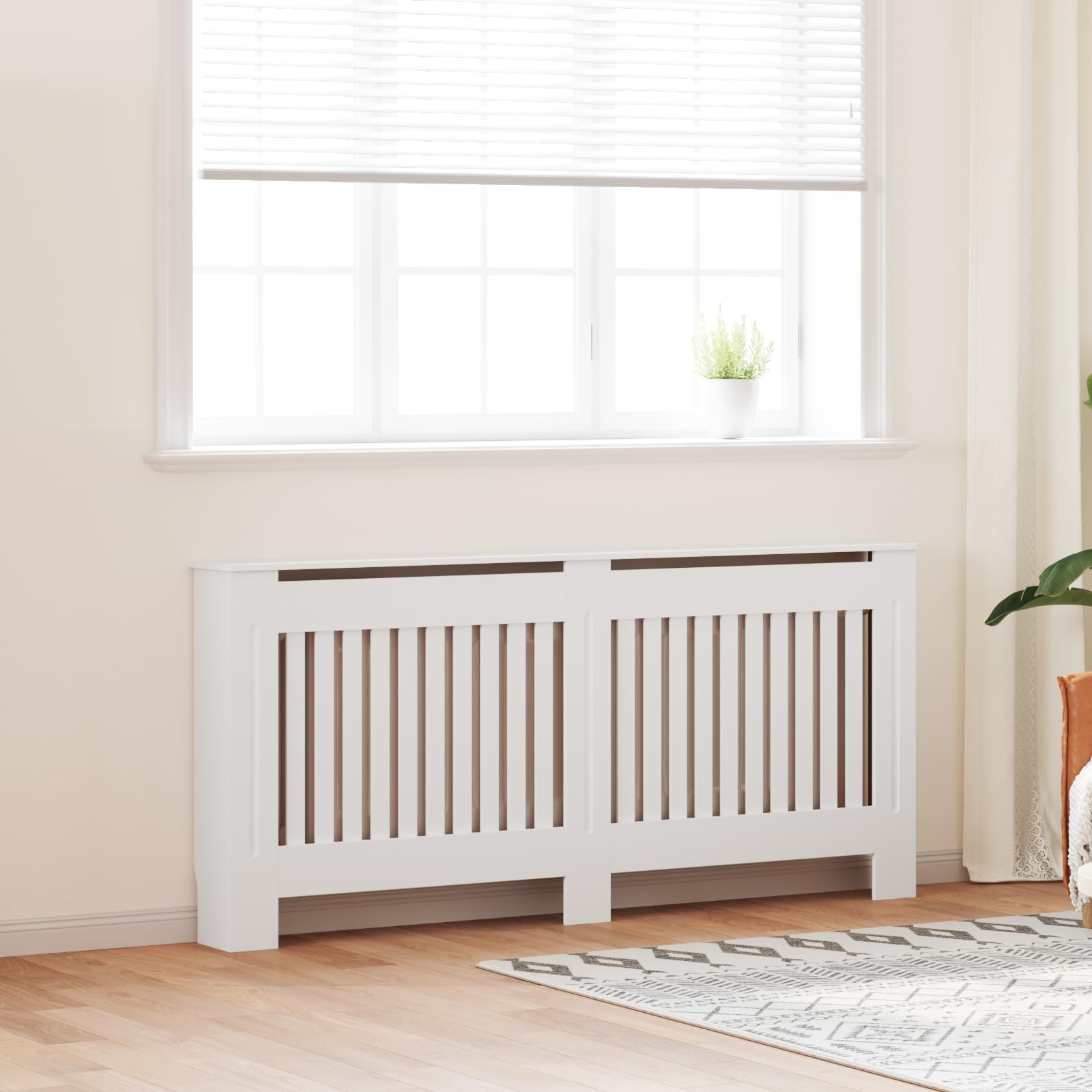 Vidaxl Radiator Cover White Mdf 67.7''