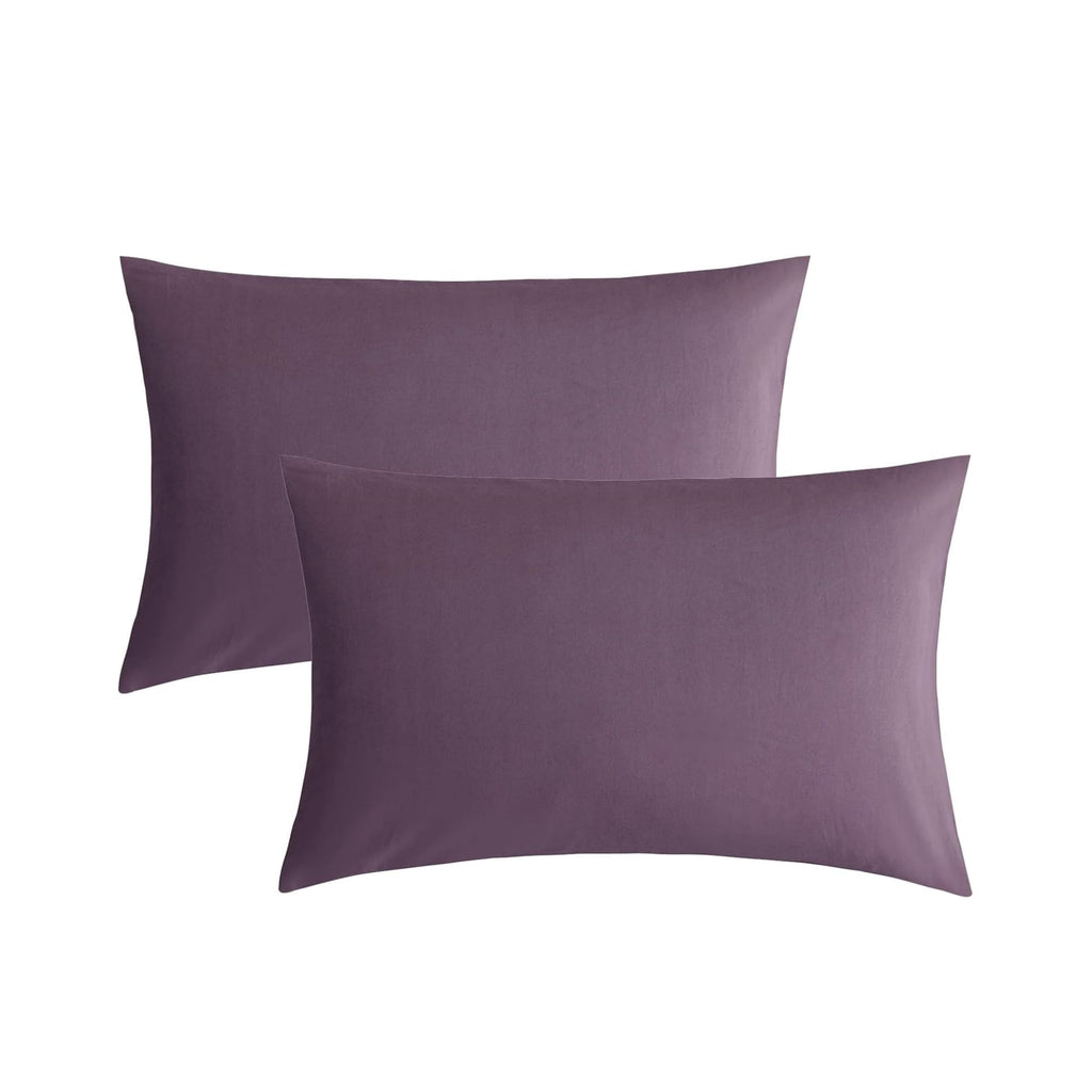 JELLYMONI Pillowcases King Set of 2 Cotton Envelope Pillow Covers Purple 20  36in Bed Pillow Cases 100% Washed Cotton Soft Breat
