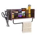 Indian Decor 989012 Wall Shelf Kitchen Spice Wall Mounted Organizer With 2 Metal Rail For Kitchen Bathroom Mdf