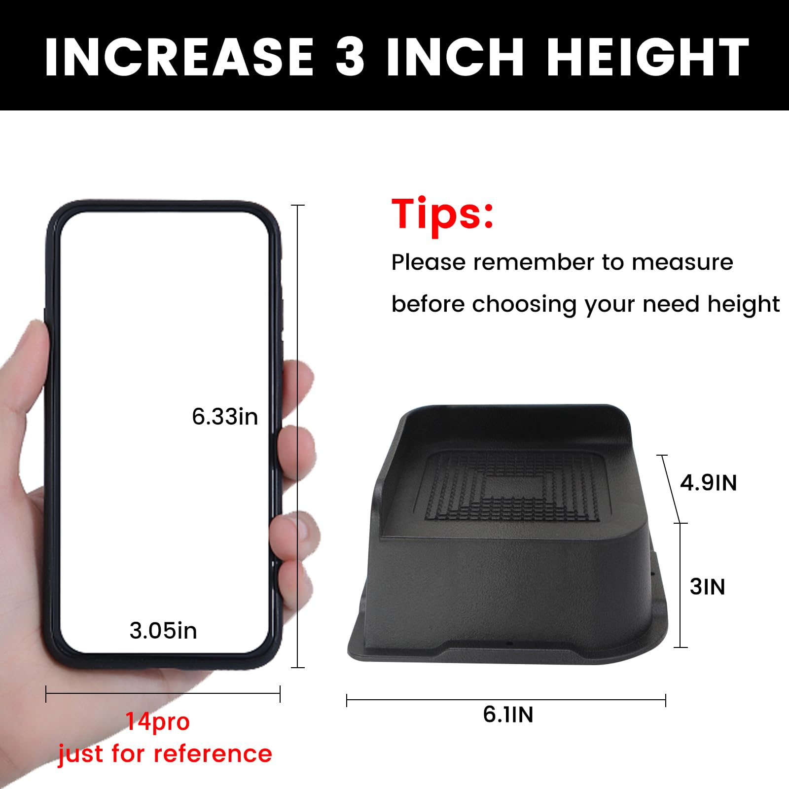 Mymulike Bed Risers Heavy Duty, Oversized Furniture Risers, Support Up To 6000 Lbs, Lift 3 Inch For Couch, Sofa, Table,Chair (Bl