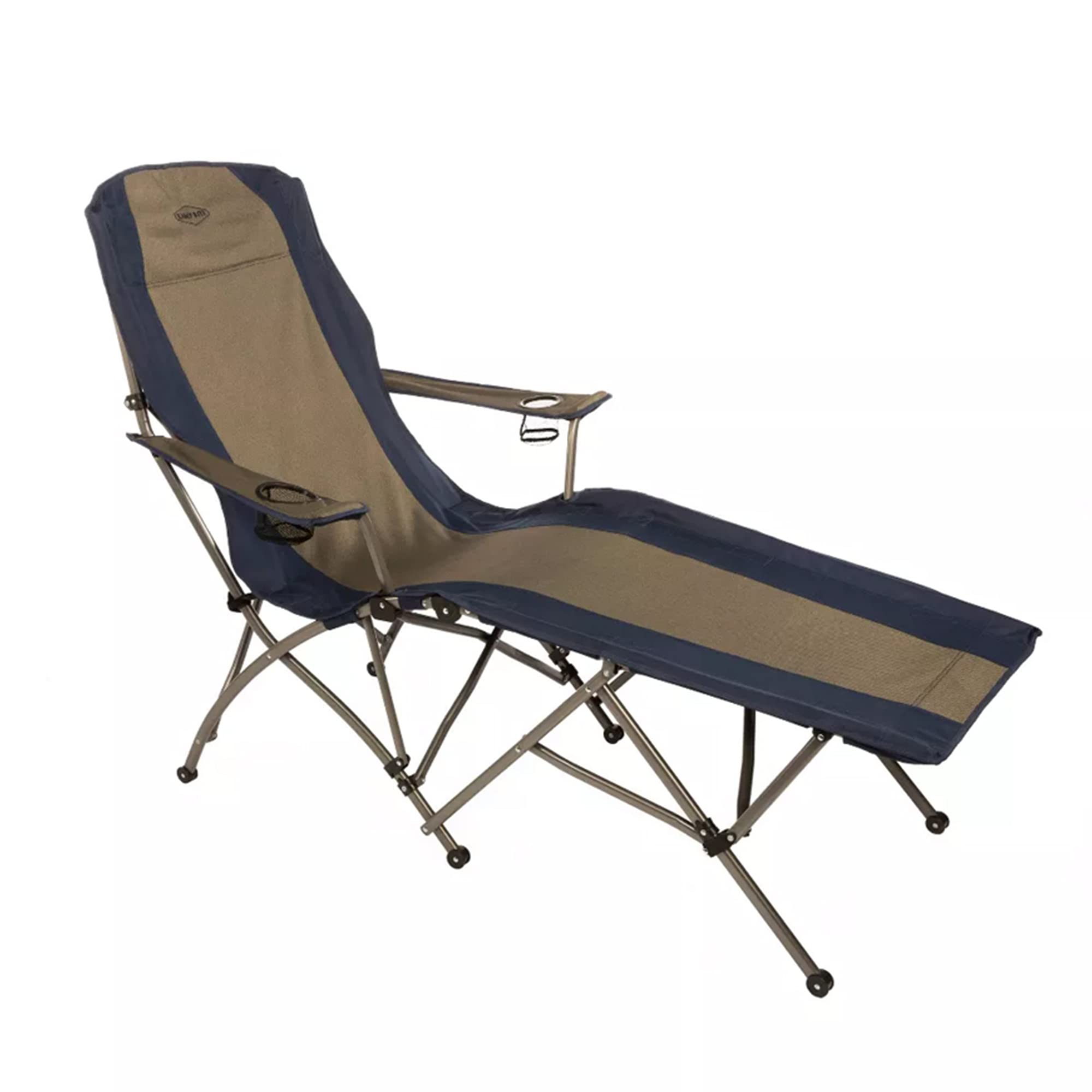 Kamp-Rite Folding Lounge Chair, Tan/Blue