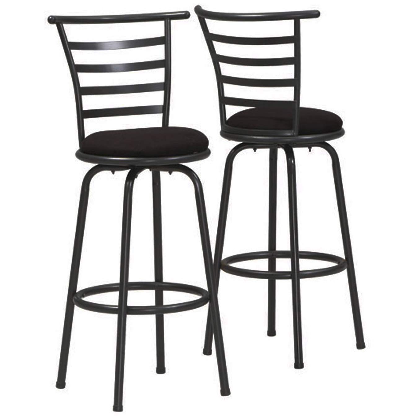 Monarch Specialties Silver Grey Metal 29-Inch High Swivel Bar Stools Set, 2-Piece