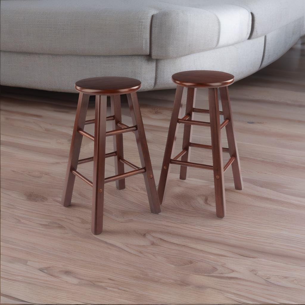 Ergode Element Counter Stools, 2-Pc Set, Walnut
