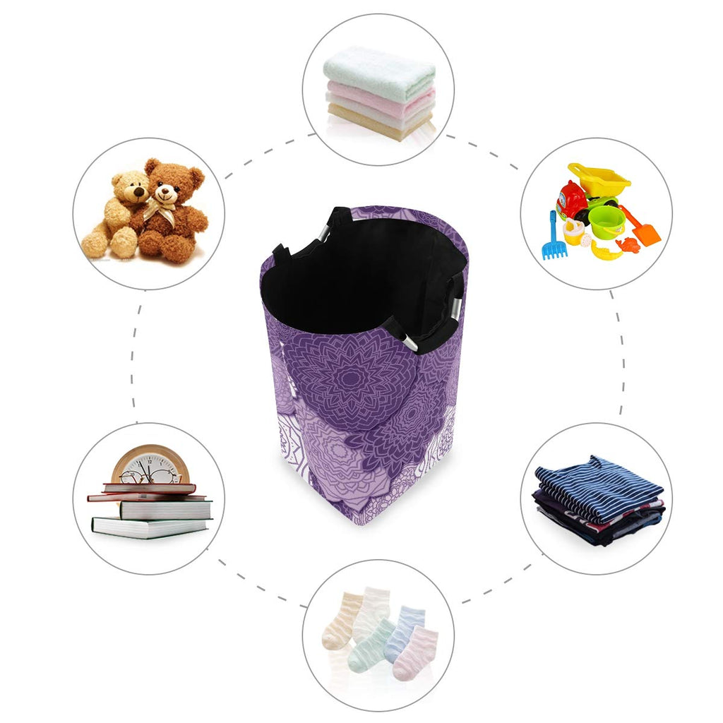 Nander Laundry Basket Mandala Boho Large Hamper Foldable Bag For Dirty Clothes Organizer Laundry Bag Picnic Baskets Print Toy Gi