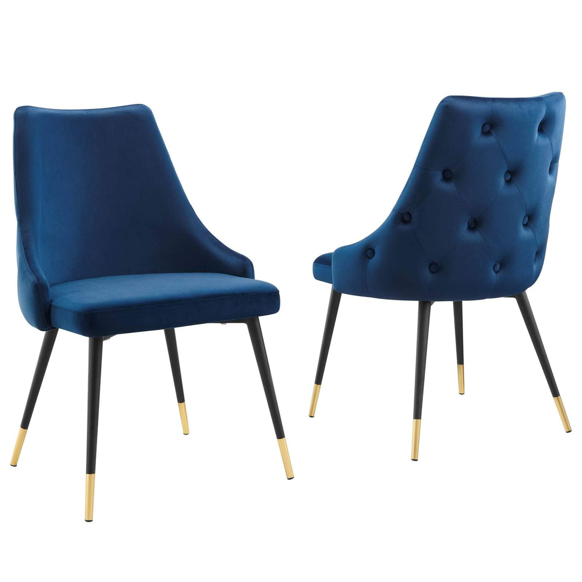 Modway Adorn Tufted Performance Velvet Accent, Dining Side Chair - Set Of 2, Navy