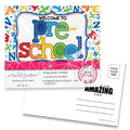 Welcome To Preschool Alphabet Themed Blank Postcards For Teachers To Send To Students, 4'X6' Fill In Notecards By Amandacreati