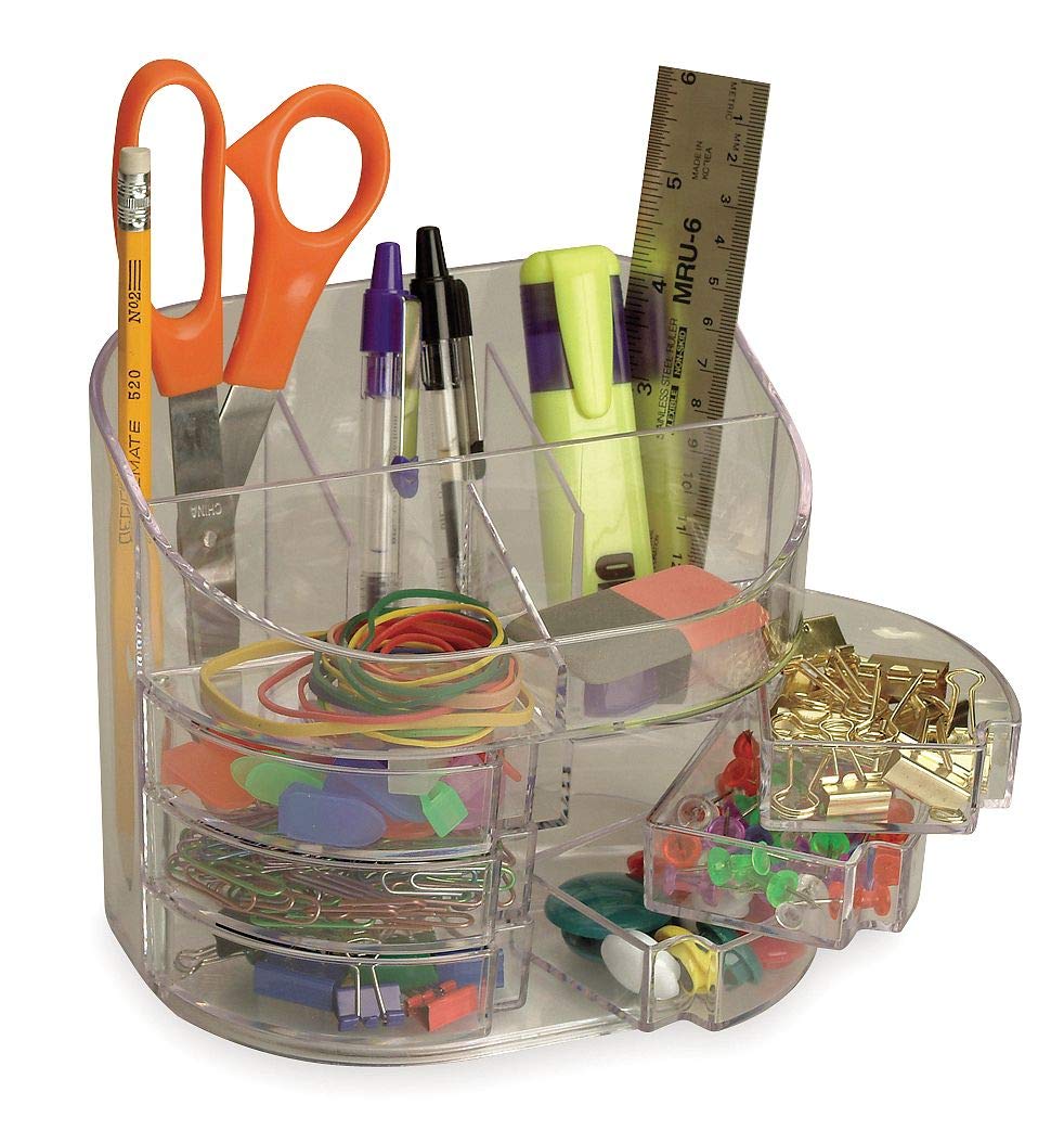 Officemate 2200 Series Executive Double Supply Organizer, Clear (22824)
