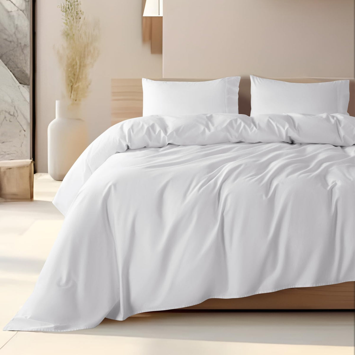 Shilucheng 100% Cotton King Size Sheets Set - 1500 Thread Count,Luxury Egyptian Cotton Bed Sheets,5-Star Hotel Quality Sheets, 1