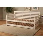 Kodiak Furniture Twin to King Size Daybed with Pop Up Trundle in Wood, in White, No Box Spring Needed, Easy Assembly