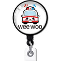 Yazmeen Wee Woo Retractable Badge Reel With Alligator Clip Funny Id Badge Holder For First Responder Funny Ambulance Badge Clear