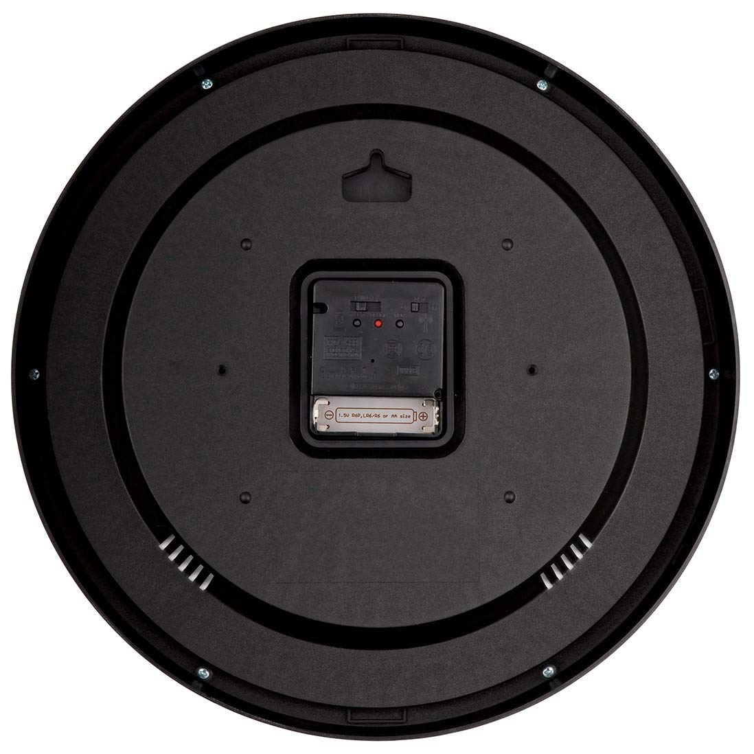 Adalene 10 Inch Large Atomic Wall Clock - Black Wall Clock Atomic - Battery Operated Wall Clock For Office, Kitchen, Bedroom, Ba
