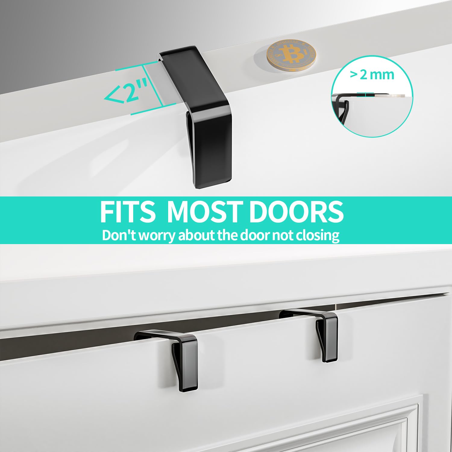 Hapirm Over The Door Organizer - Hanging Door Organizer With 4 Metal Large Capacity Baskets And Adjustable Coat Hook, Behind Doo