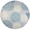 Rizzy Home Alora Decor Charming 10' Round Blue/Gray/Rust/Blue Hand-Tufted Area Rug