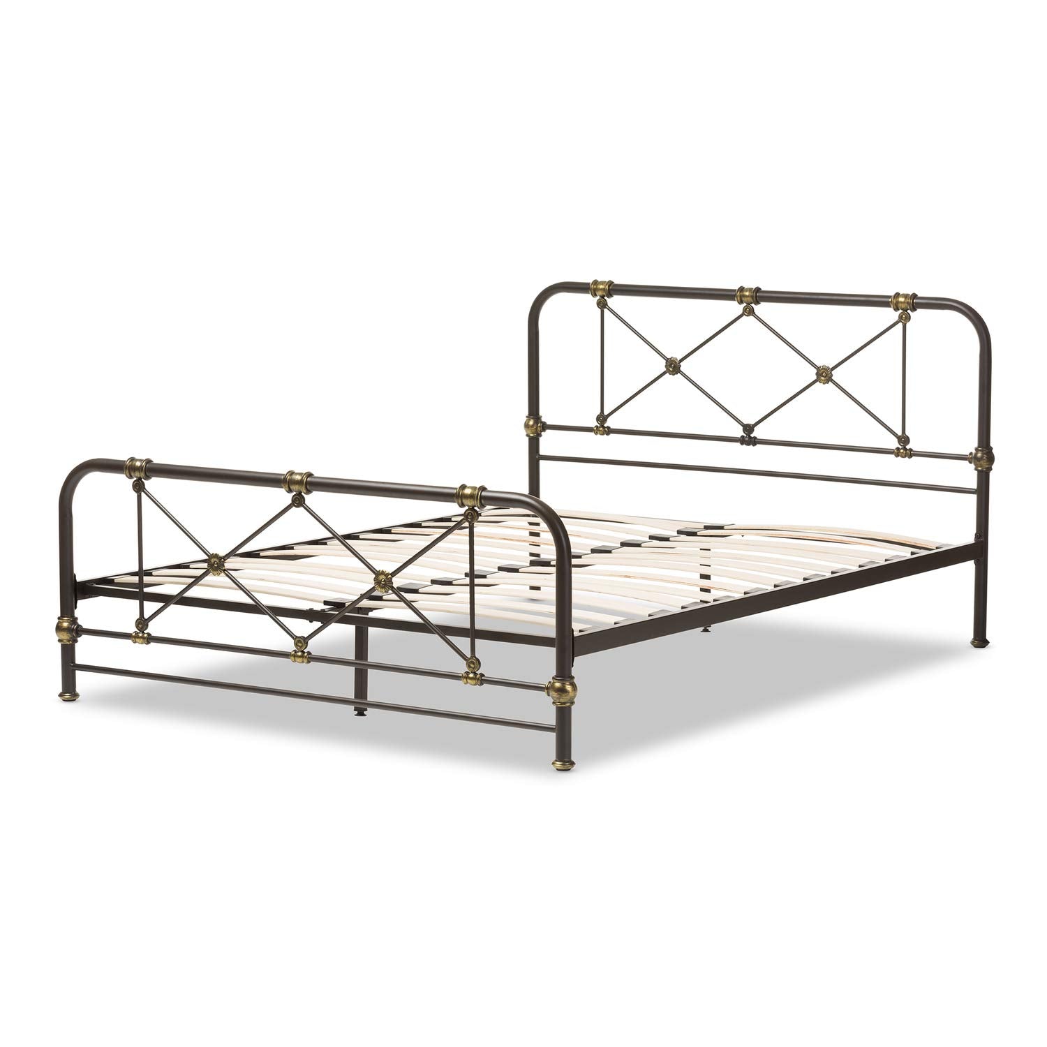 Baxton Studio Beatrice Modern and Contemporary Stippled Black Finished Metal Queen Size Platform Bed Black//Metal/Contemporary