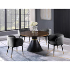 Best Master Furniture Rustic Velvet Upholstered Dining Chair Grey