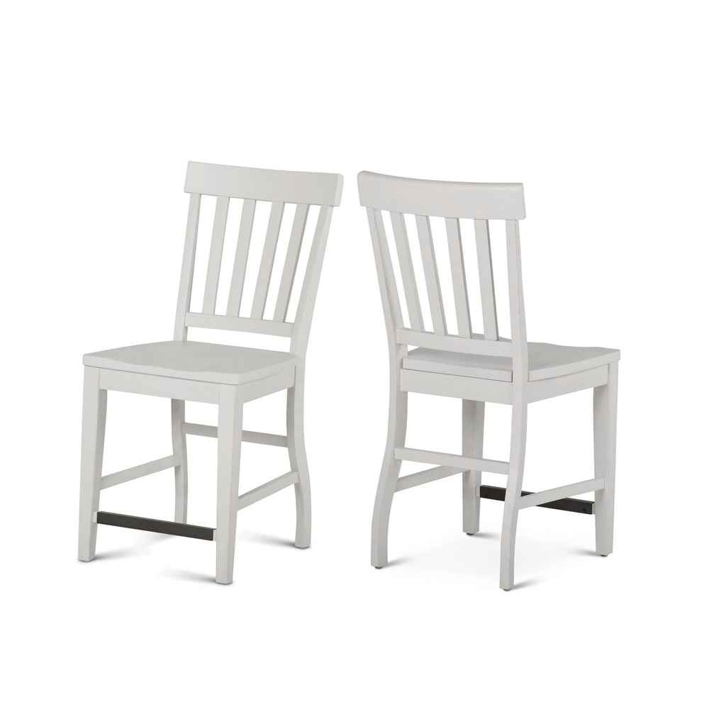Steve Silver Cayla Stools, Farmhouse Style, Solid Rubberwood, Distressed Antique White Finish, Set of 2 Counter Chair, 19" L x 24" W x 42" H, Ivory
