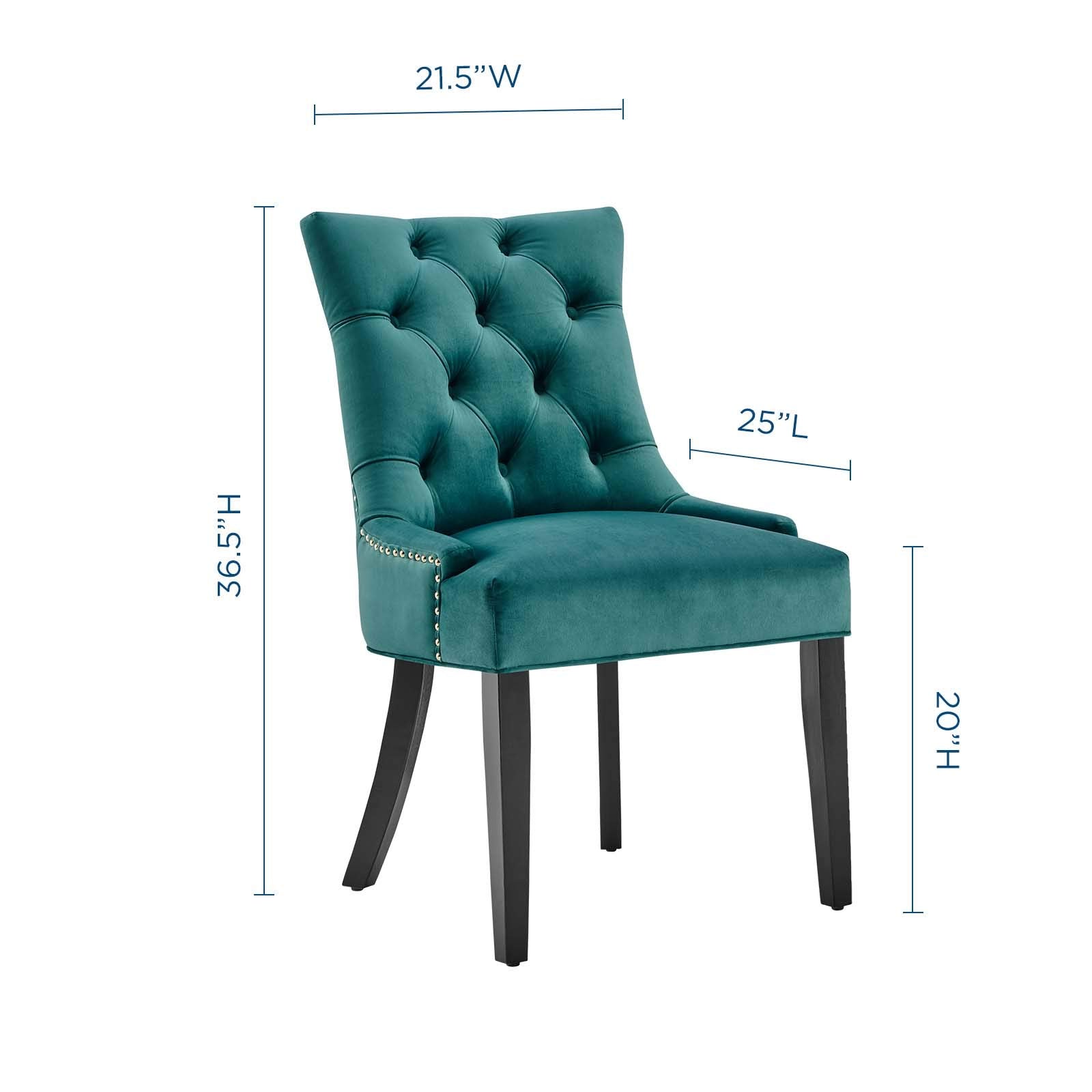 Modway Regent Tufted Performance Velvet Dining Side Chairs - Set Of 2, Teal