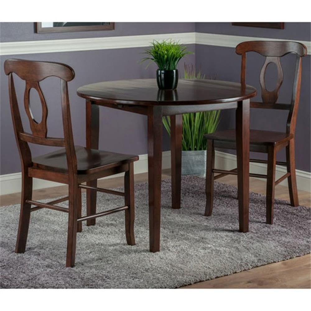 Winsome Clayton 3-Pc Set, Drop Leaf Table & 2 Chairs, Walnut