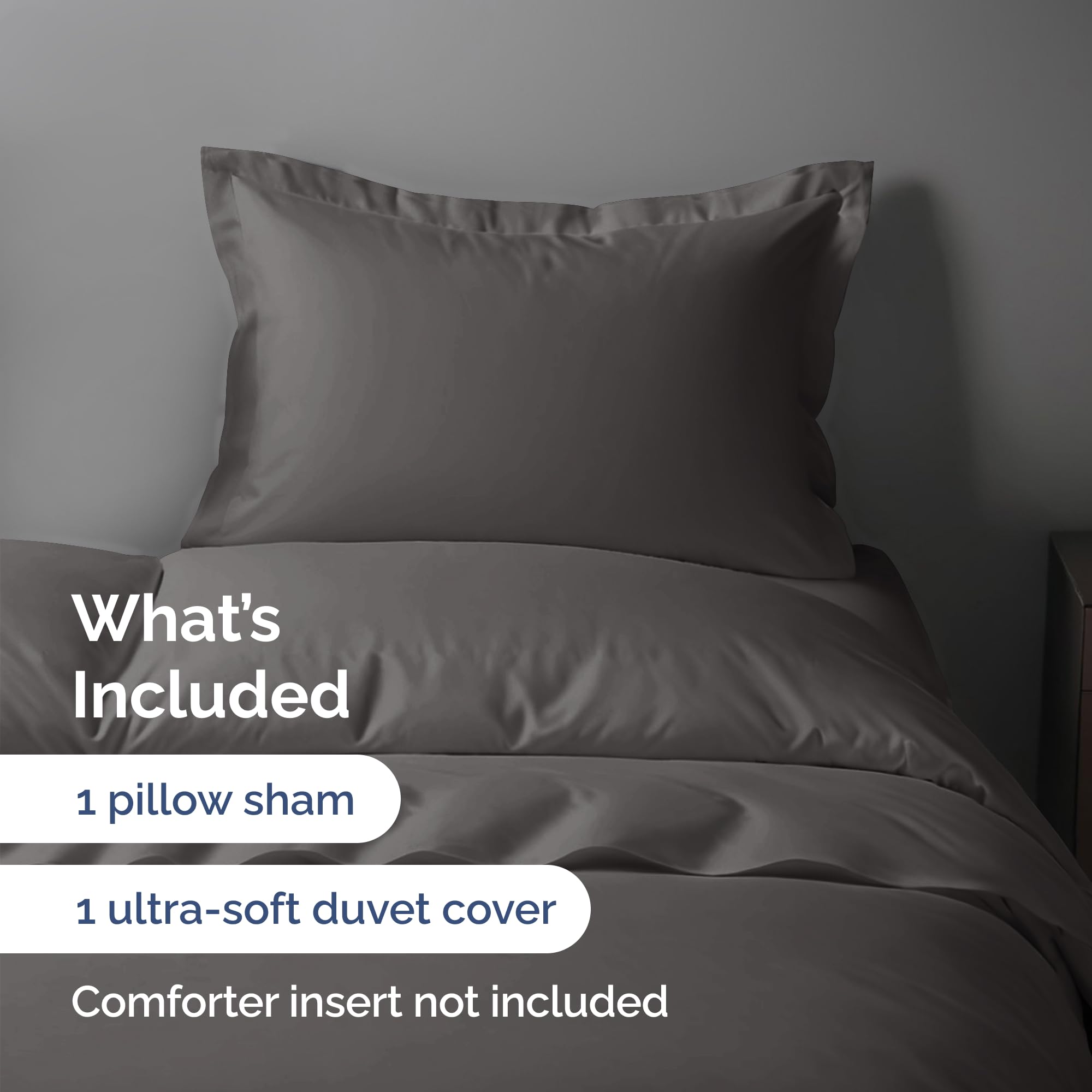 Duvet Cover Twin/Twin Xl Size Set - Extra Soft Twin/Twin Xl Size Duvet Cover 68 X 90 With 1 Pillow Shams - Hotel Luxury And Fade Free With Zipper Closures & Ties - Breathable Bedding Set (Dark Grey)