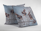 HomeRoots Brown On Blue 16â€ Blue Brown Boho Bird Suede Throw Pillow
