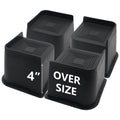 Hanihua Bed Risers 4 Inch Heavy Duty, 4 Pack Oversized Furniture Risers 6 Inch, Black Bed Lifts Risers For Table, Sofa, Chair, C