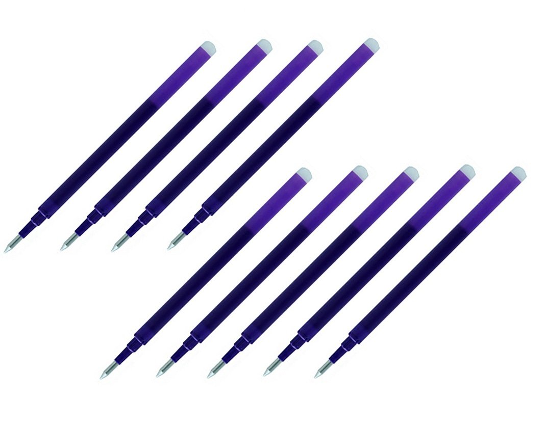 Pilot Gel Ink Refills For Frixion Erasable Gel Ink Pen, Fine Point 0.7Mm, Violet Ink, Pack Of 9