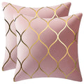 Dezene Gold Velvet Throw Pillow Covers: 2 Pack 20X20 Inch Square Decorative Pillow Cases For Bedroom Sofa Couch Living Room, Pin