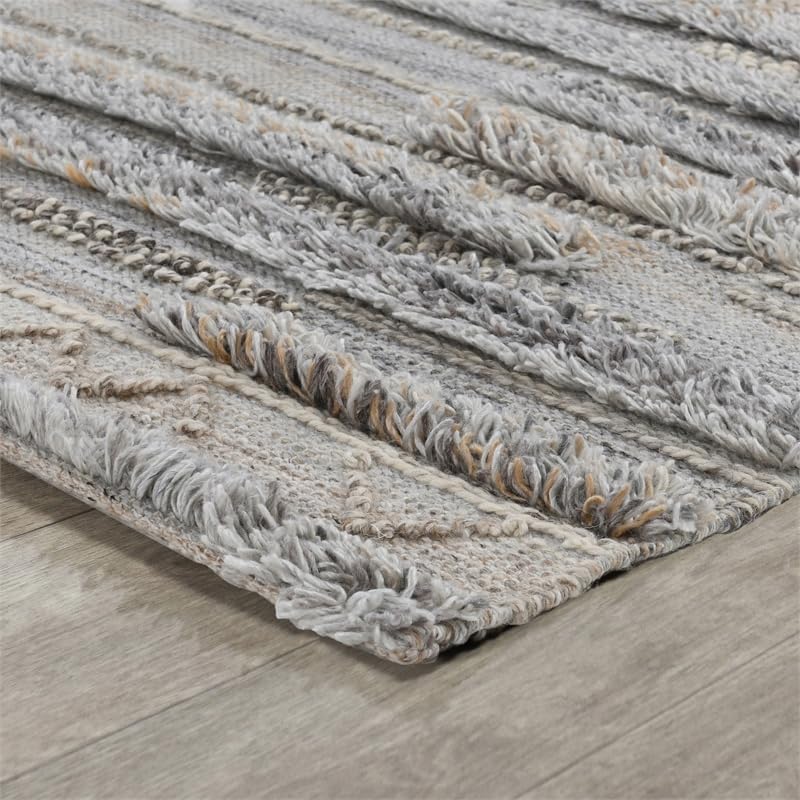 Kosas Home Fallon 60 X 96 Striped Polyester Fabric Area Rug In Gray