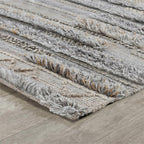 Kosas Home Fallon 60 X 96 Striped Polyester Fabric Area Rug In Gray