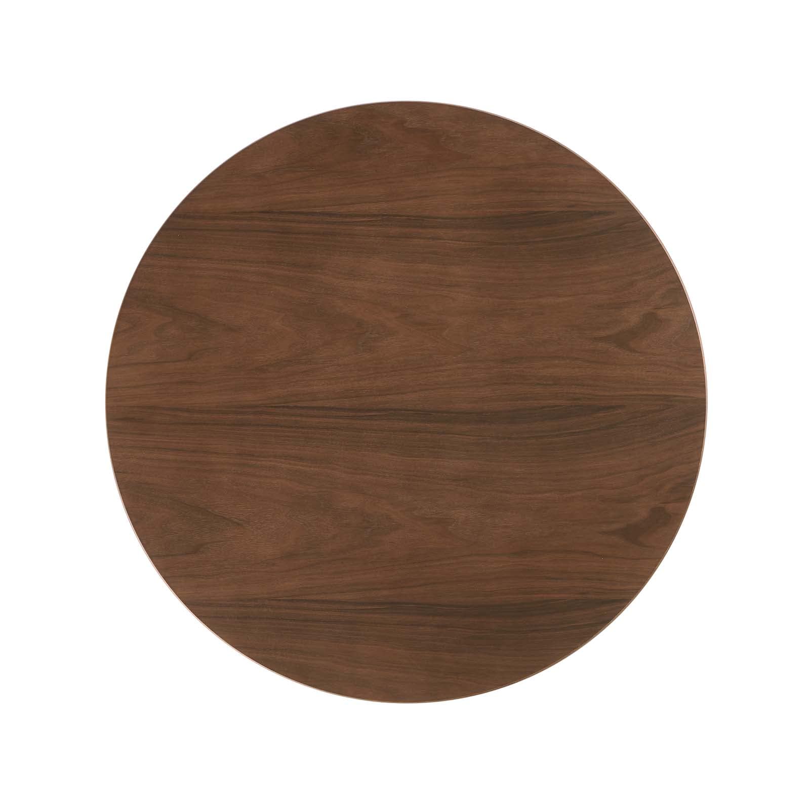 Modway Lippa Round 36&quot; Wood Grain Mid-Century Modern Dining Table In Black Walnut