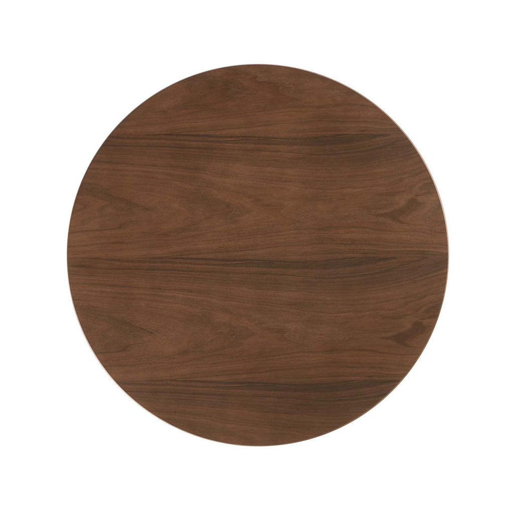 Modway Lippa Round 36" Wood Grain Mid-Century Modern Dining Table In Black Walnut