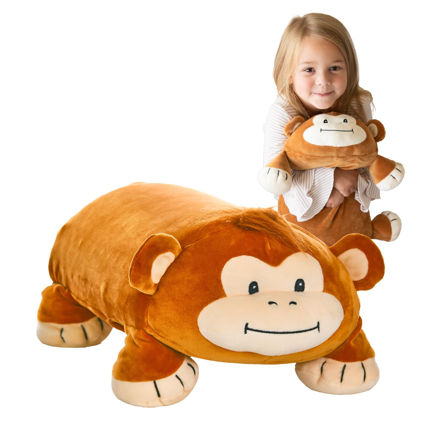MEMORY MATES Jesi The Monkey Memory Foam Pillow Plush,15    Stuffed Animal