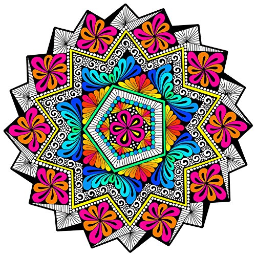 Stuff2Color Harmony Fuzzy Velvet Mandala - 20x20 Inches - Coloring Poster