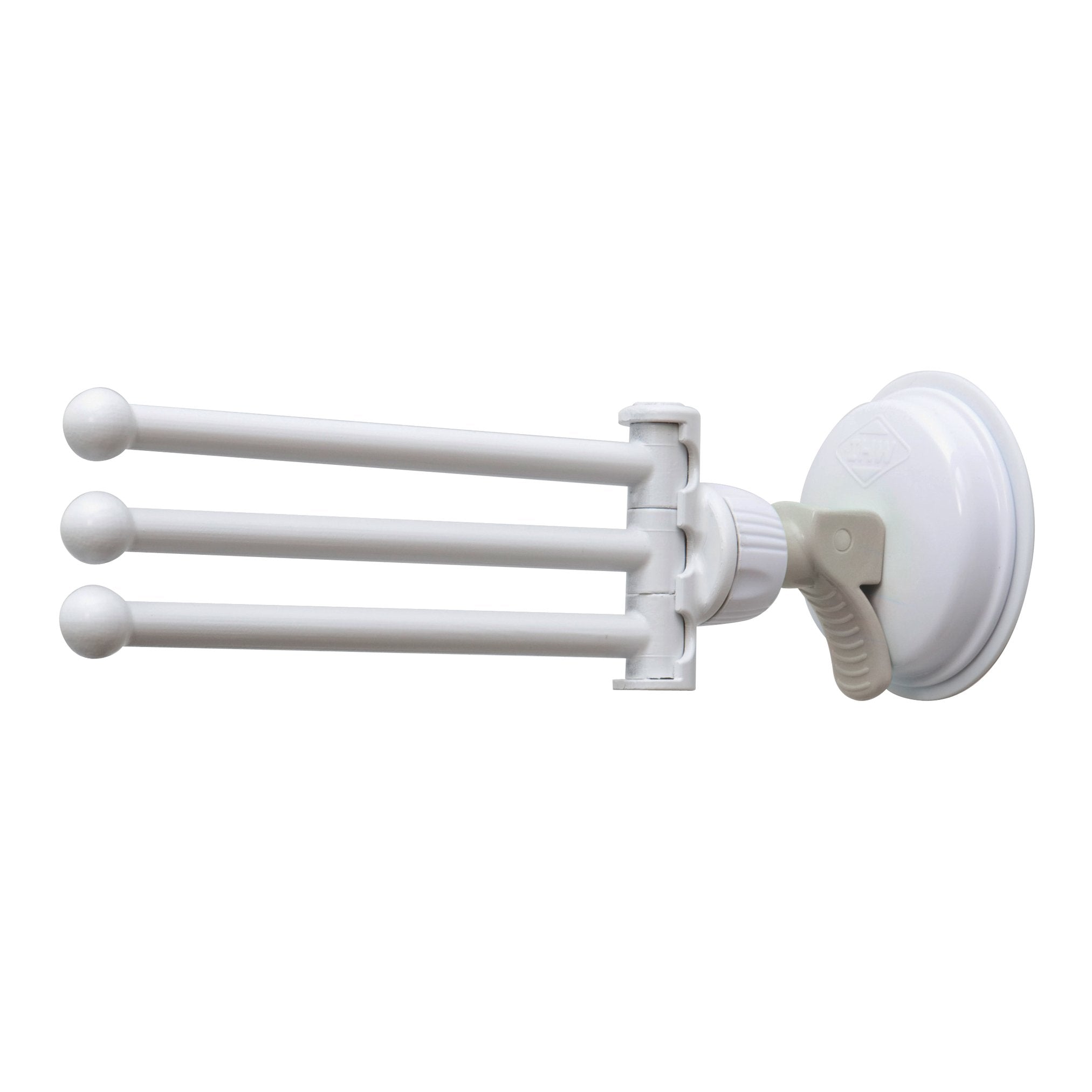 Safe-er-Grip Changing Lifestyles Drip Dry Portable Drying Rack, White with 3 Movable Arms, Swing Arm Suction Cup Towel Bar, Bath
