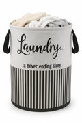 Joyecrafts 45L Laundry Basket Dark Grey | Non Woven Cloth Bin Bag For Clothes Storage | Freestanding Organizer Basket For Clothe