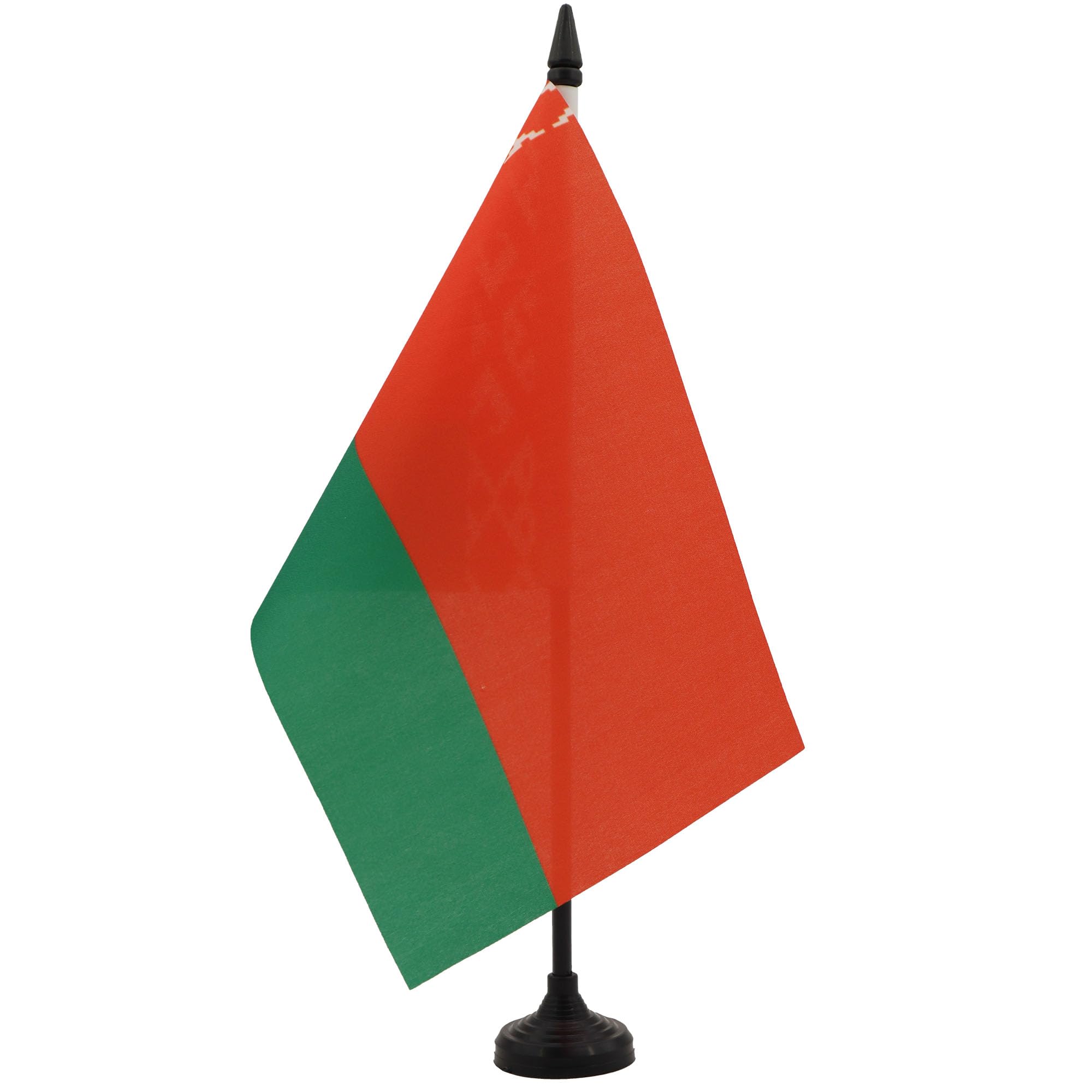 Belarus Table Flag 5' X 8' - Bhutanese Desk Flag 21 X 14 Cm - Black Plastic Stick And Base - Az Flag