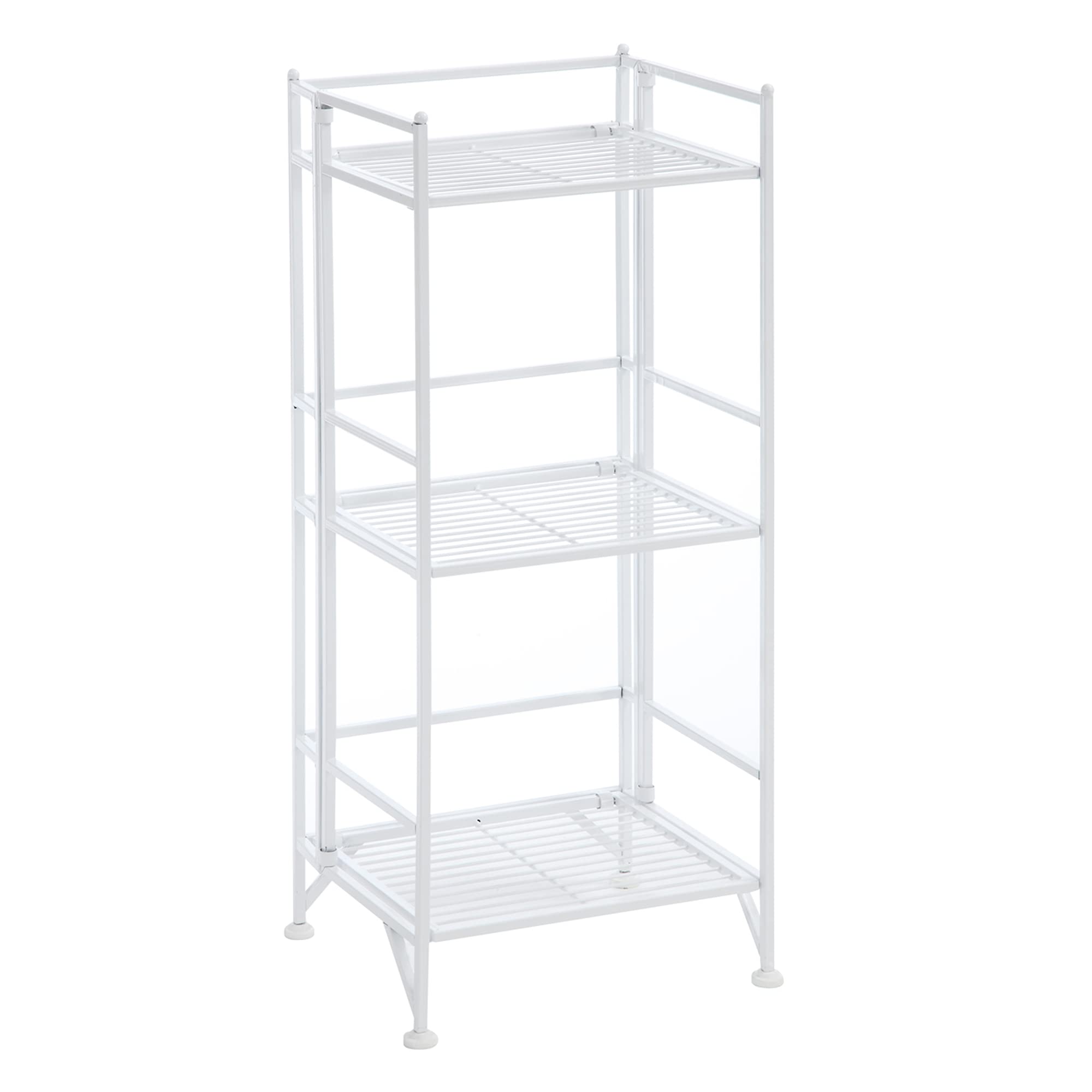 Convenience Concepts Xtra Storage Shelves - 3-Tier Folding Metal Shelving, Modern Shelves for Storage and Display in Living Room