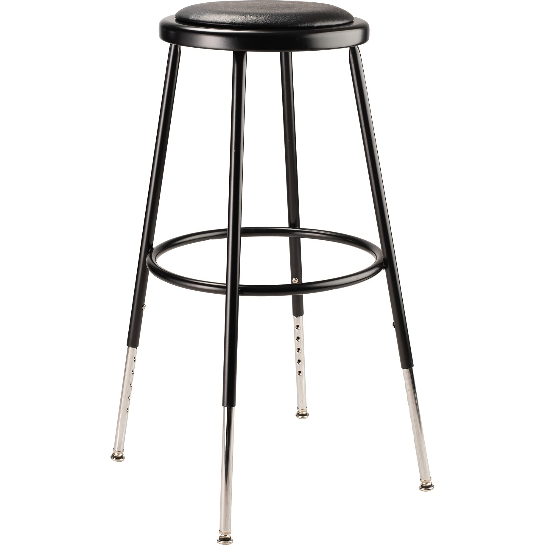National Public Seating, 30.5 -38.5in.H Adjust Vinyl Steel Stool, Primary Color Black, Included (qty.) 1, Seating Type Office Stool, Model# 6430H-10