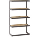 SIMPLIHOME Erina SOLID ACACIA WOOD and Metal 66 inch x 36 inchRectangle Modern Industrial Bookcase in Distressed Golden Wheat fo