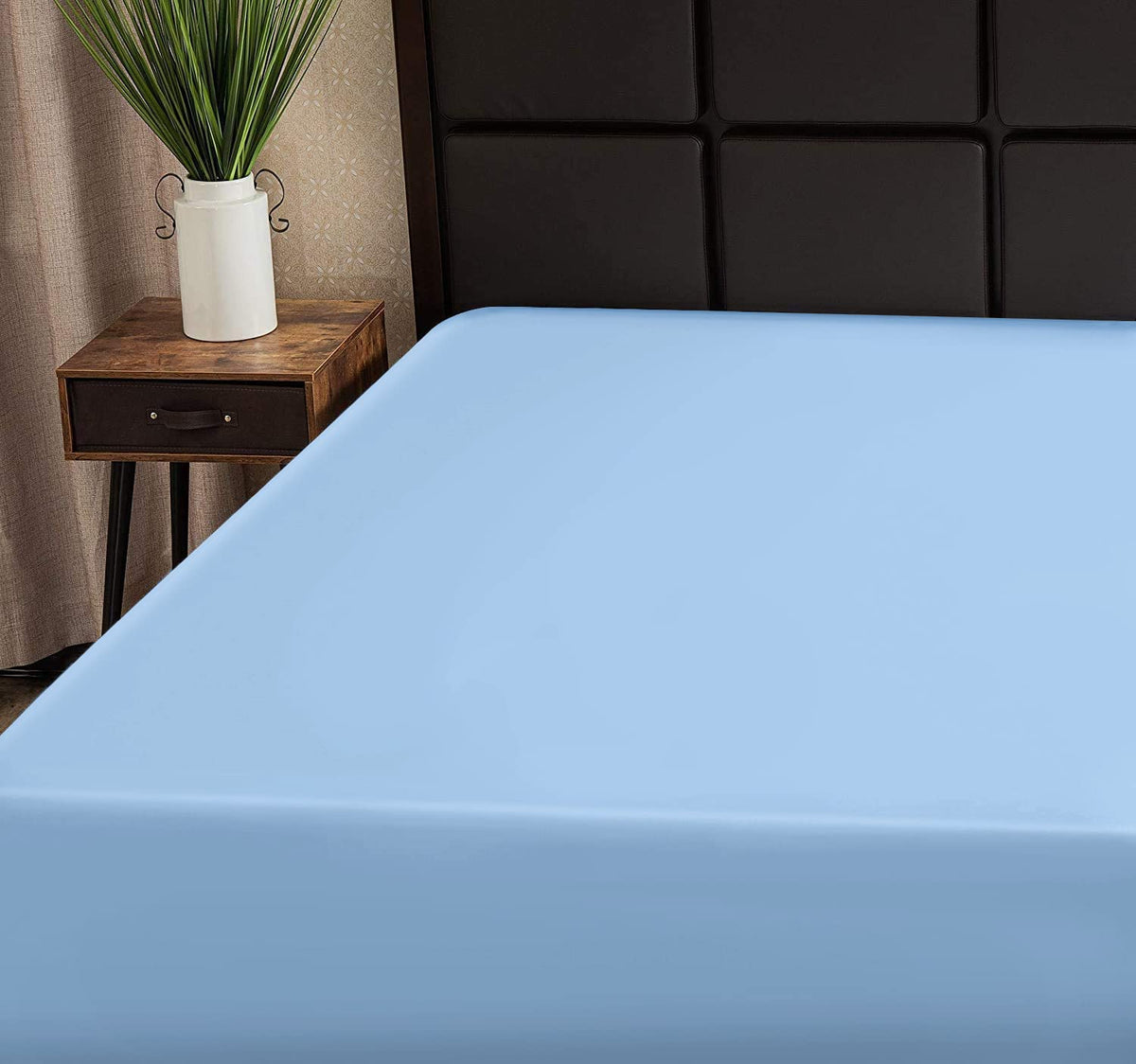 Superity Linen Fitted Sheet - 100% Cotton 200 Thread Count, Cool Breathable Soft And Comfortable, Machine Wash And Dry (Full 54X