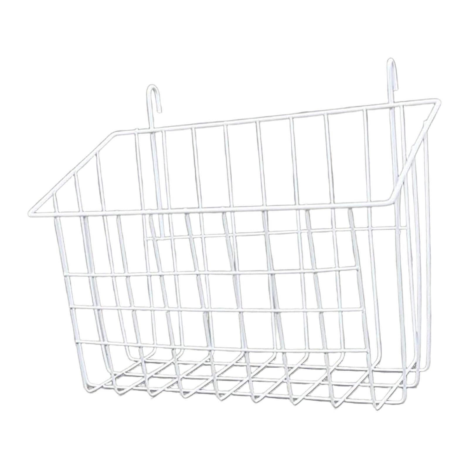 Shopora Metal Wire Hanging Storage Basket Kitchen Organizer For Shower Office Pantry White23.5Cmx9Cmx18Cm | Racks & Holders | Ki