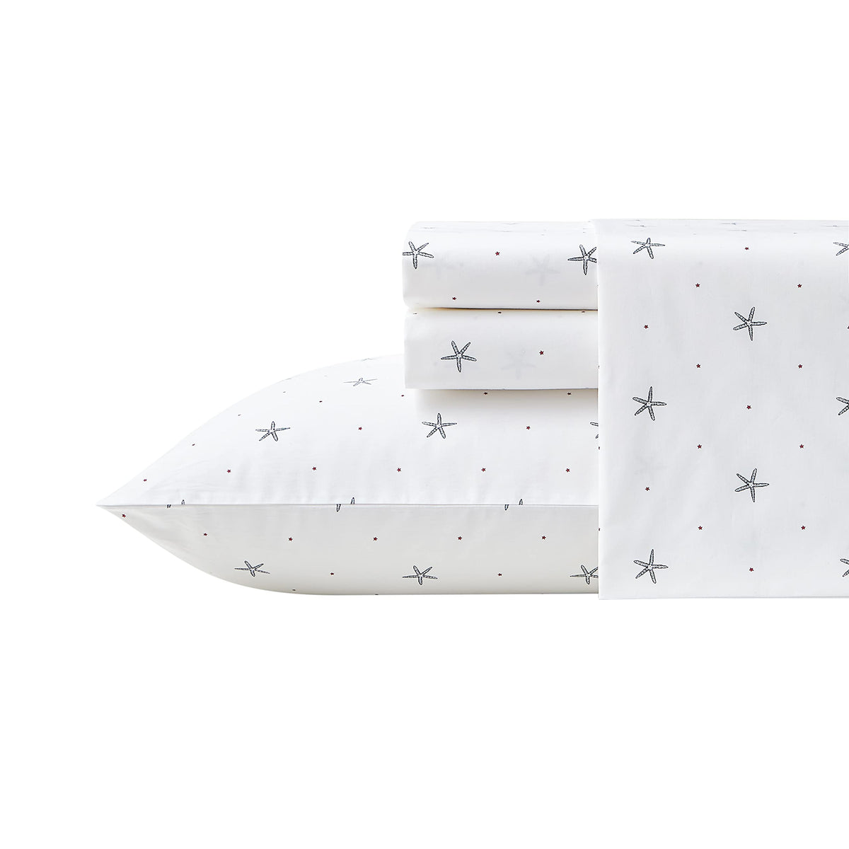 Nautica - King Sheets, Cotton Percale Bedding Set, Casual Home Decor (Star Spangled Coastal Navy, King)