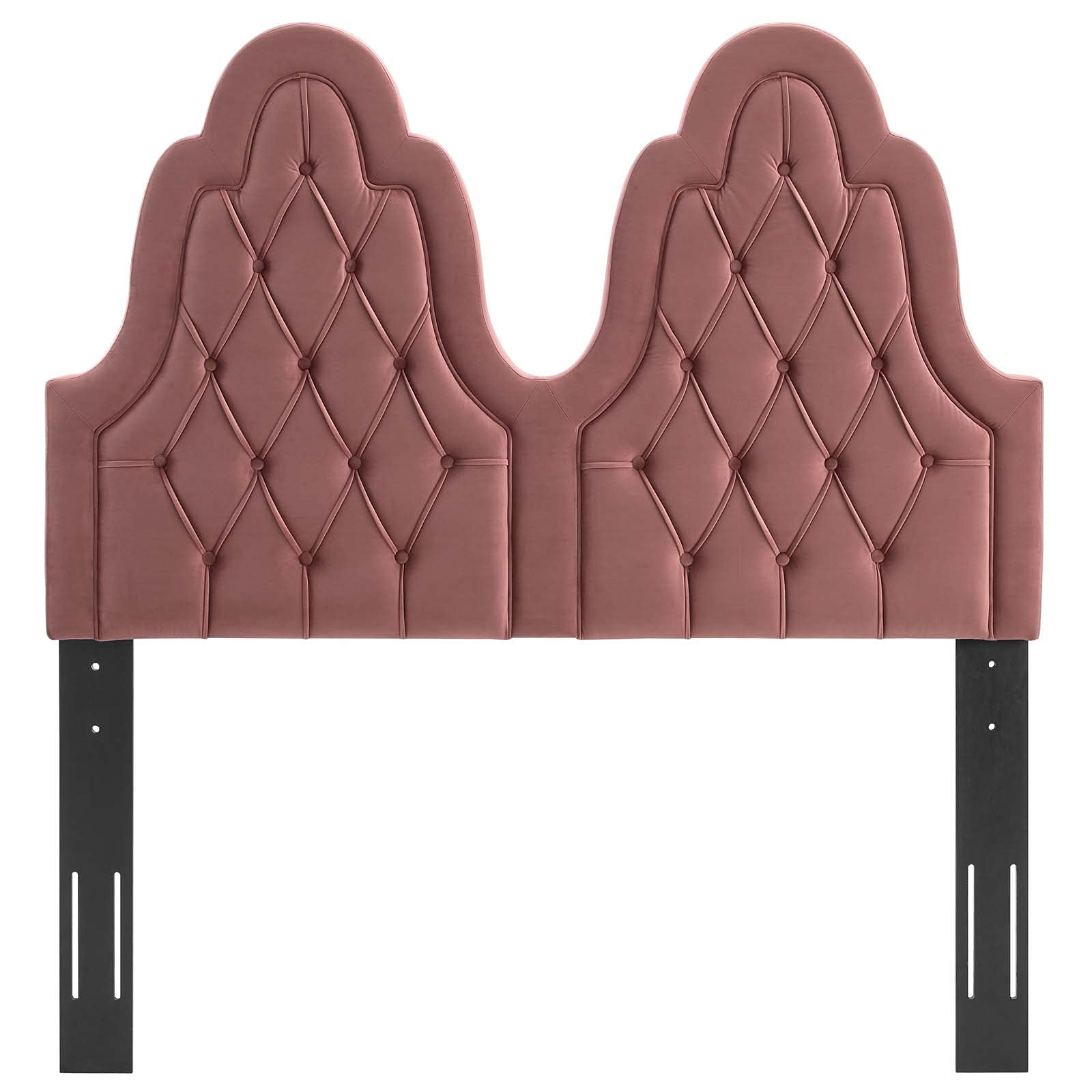 Modway Augustine Tufted Performance Velvet Headboard, King/California King, Dusty Rose